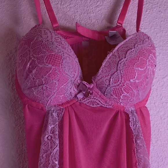 Pink Lace Trim Chemise - Picture 4 of 5